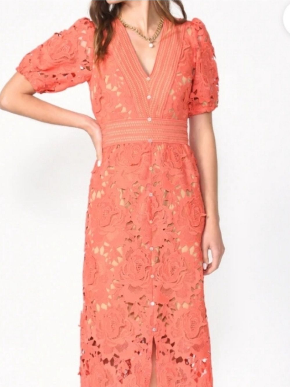 Adelyn Rae Adrian Crochet Lace Dress
F10
